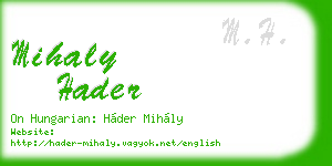 mihaly hader business card
